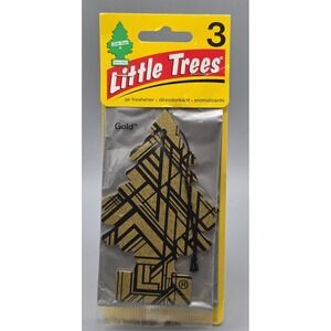 Little Trees Gold Air Freshener 3 Pack Car Home Hanging Scent New Sealed